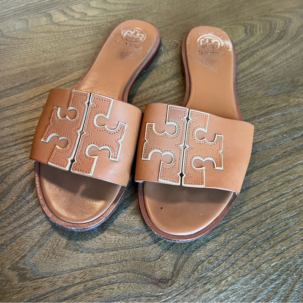 Tory Burch Tan Slide Sandals 9